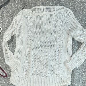 Chico's White Textured Knit Sweater